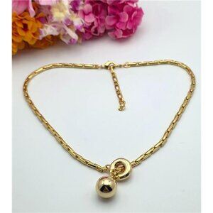 Gold Plated Stainless Steel Bolo Necklace Sliding Ring Adjustable 20" Modern